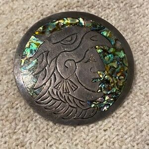 Vintage Mexican sterling silver and abalone shell